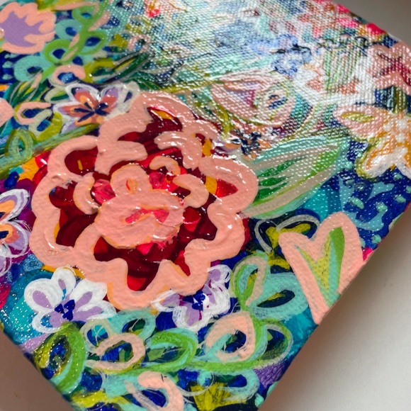 SOLD Original Art - Acrylic Contemporary Painting, Flowers, Garden/Surf Vibes - Picture 8 of 13